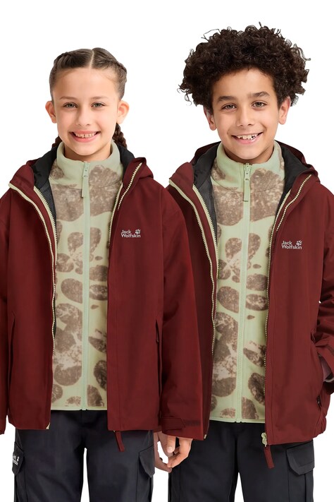 Jack Wolfskin Kurtka 3w1 ICELAND 3IN1 PRINT czerwona A66161