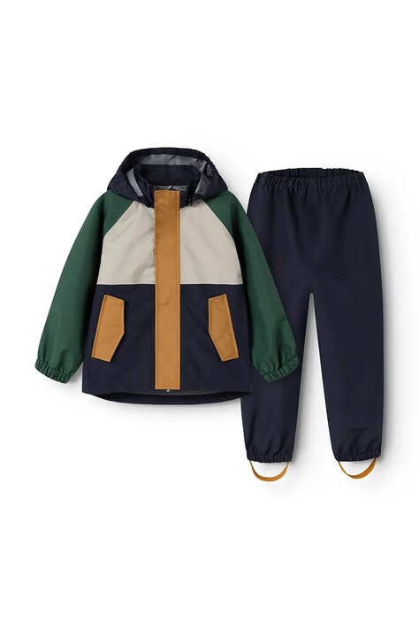 Liewood Komplet dziecięcy Pedia Rainwear Set granatowy LW21049