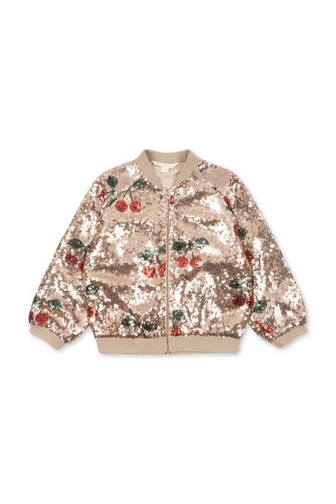 Konges Sløjd Bomberka dziecięca STARLA SEQUIN JACKET beżowa KS106257
