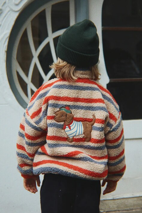 Konges Sløjd Bunda dětská fleecová JODY EMBROIDERY TEDDY JACKET GRS vícebarevná KS105712
