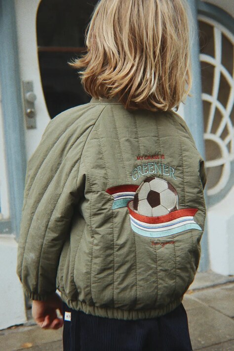 Konges Sløjd куртка-бомбер для детей JUNO BOMBER JACKET зелёная KS105725