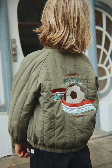 Konges Sløjd куртка-бомбер для детей JUNO BOMBER JACKET зелёная KS105725