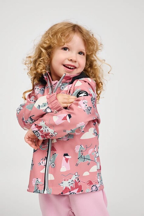 Reima kurtka softshell dziecięca Moomin Vantti różowa 5100009F
