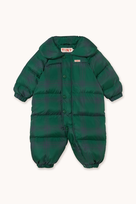 Tinycottons Kombinezon niemowlęcy GREEN CHECK PADDED OVERALL zielony AW26-056
