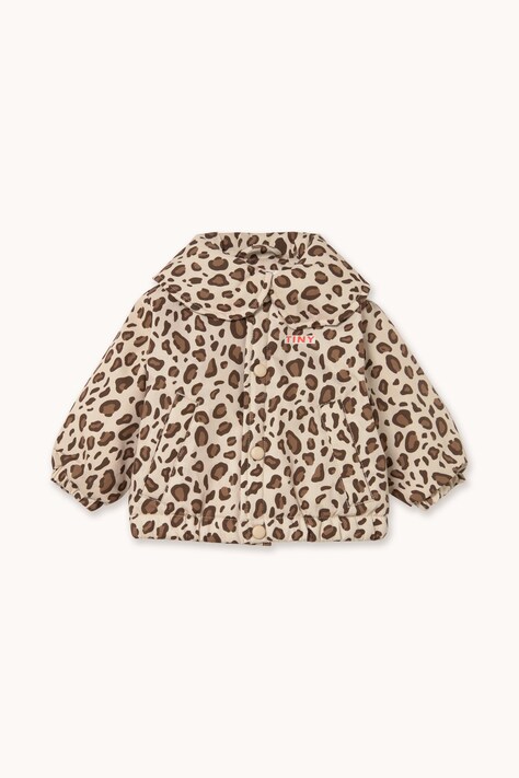 Tinycottons Kurtka niemowlęca z bawełną ANIMAL PRINT BABY PADDED JACKET beżowa AW26-039