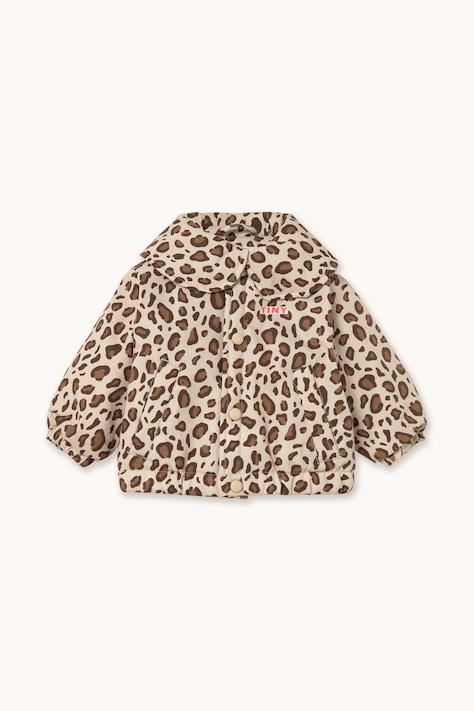 Tinycottons Kurtka niemowlęca z bawełną ANIMAL PRINT BABY PADDED JACKET beżowa AW26-039