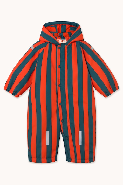 Tinycottons Kombinezon zimowy dziecięcy RED STRIPES SNOW ONE-PIECE czerwony AW26-002