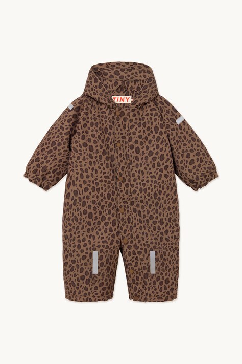 Tinycottons Kombinezon zimowy dziecięcy ANIMAL PRINT SNOW ONE-PIECE brązowy AW26-021