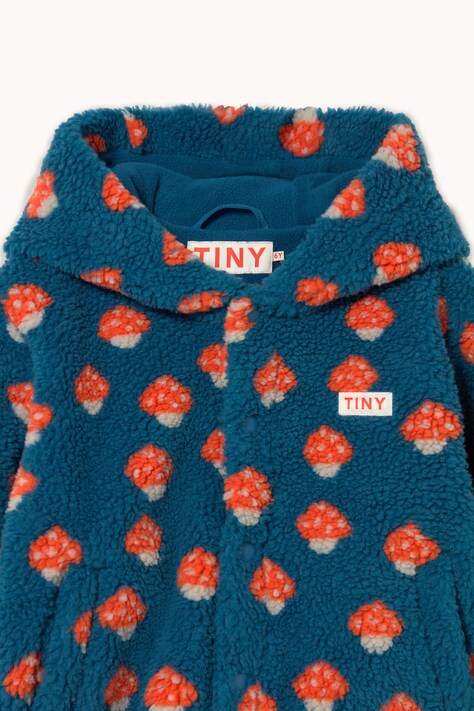 Tinycottons Bluza rozpinana z kapturem dziecięca polarowa TINY MUSHROOMS SHERPA HOODIE granatowa AW26-234