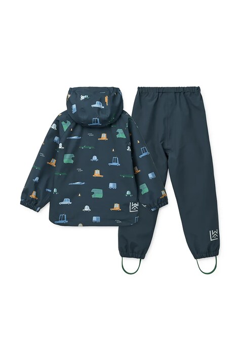 Liewood impermeabile per bambini Pedia Rainwear Set blu navy LW19909