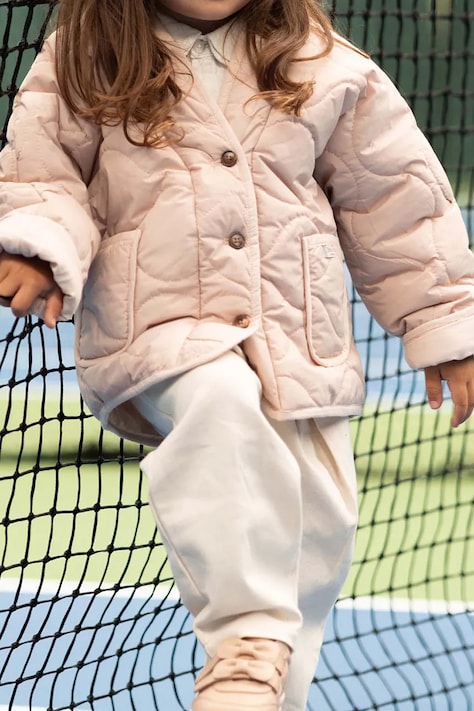 Donsje kurtka pikowana dziecięca różowa 4119500