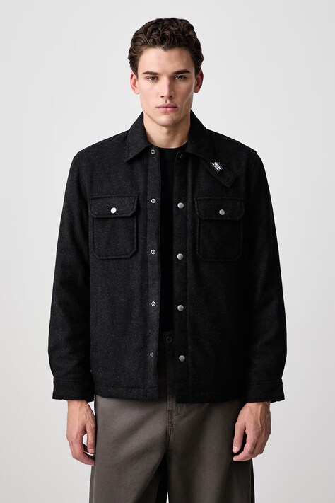 Woolrich CFWOOS2045MBUT3190 krótka kurtka z wełną męska czarna Wool Alaskan
