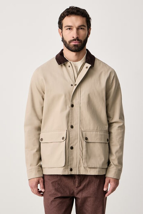 U.S. Polo Assn. Kurtka przejściowa męska USPA Textured Collared beżowa MUP4692