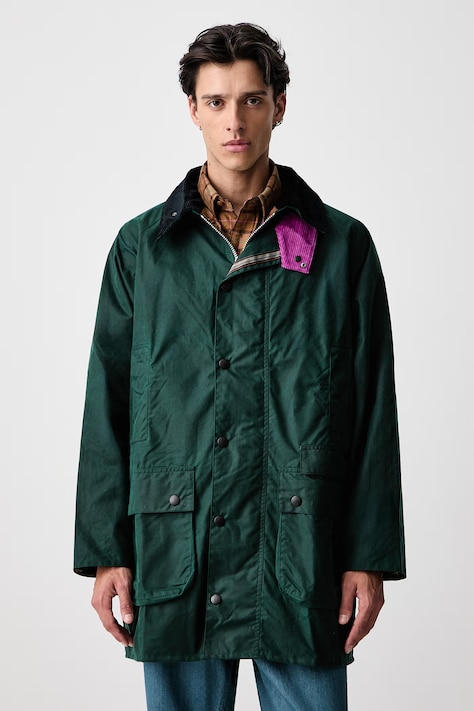 Barbour X PAUL SMITH geacă de tranziție din bumbac pentru bărbați verde MWX2612GN75