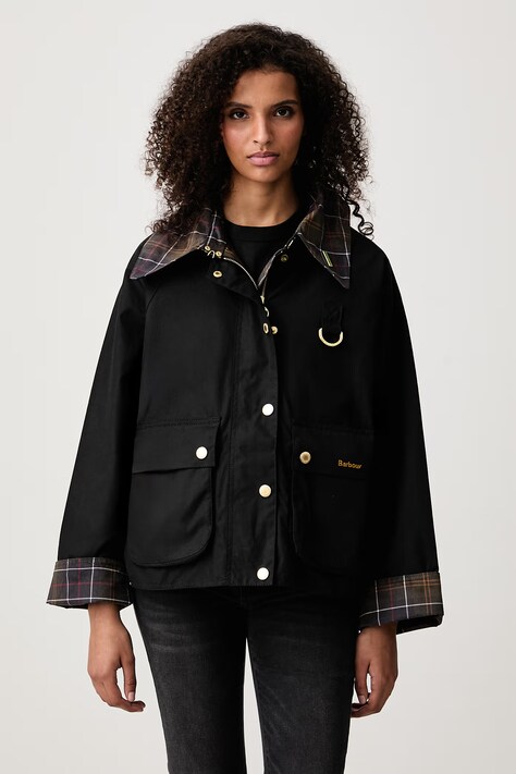Barbour Krótka kurtka damska woskowana czarna LWX1581BK71
