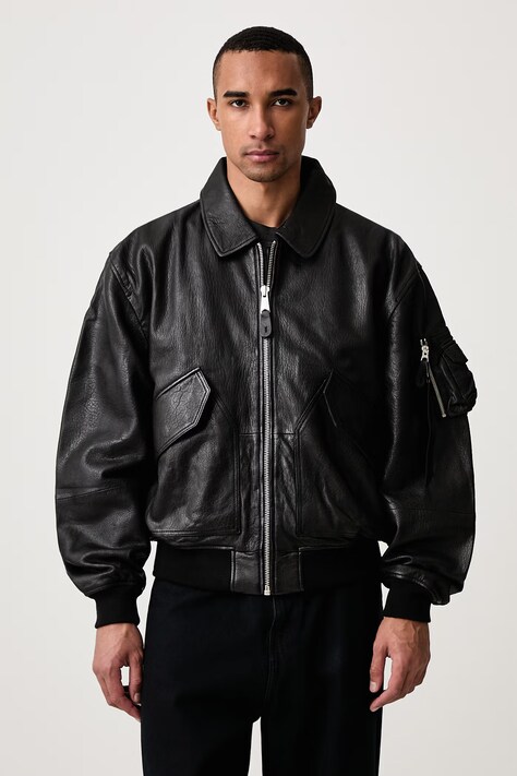 Alpha Industries CWU-36/P Leather UV kurtka skórzana męska czarna 768002