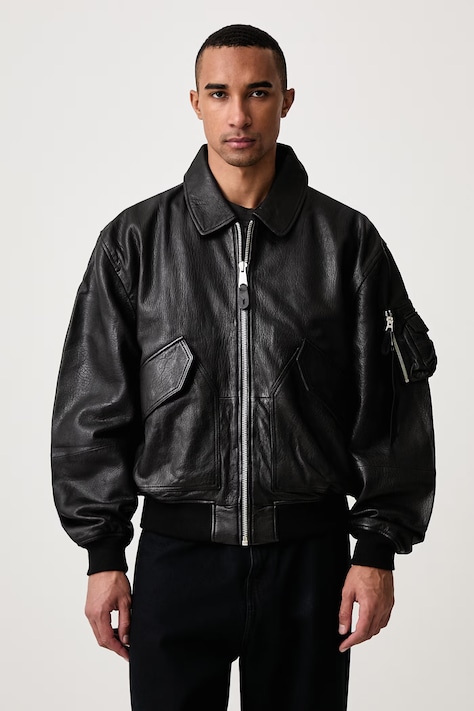 Alpha Industries CWU-36/P Leather UV kurtka skórzana męska czarna 768002