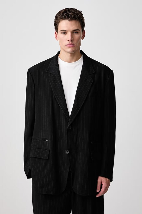 Yohji Yamamoto 2BUTTONS marynarka męska czarna KN3659