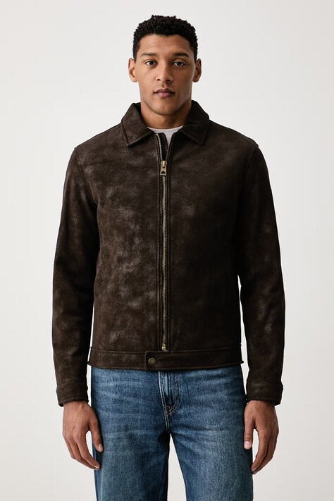 Guess Prijelazna jakna za muškarce od imitacije kože smeđa M6BL28 W4140
