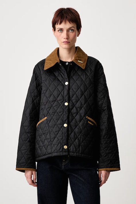Barbour Icons Cropped Liddesdale Quilted kurtka pikowana damska czarna LQU1851BK91