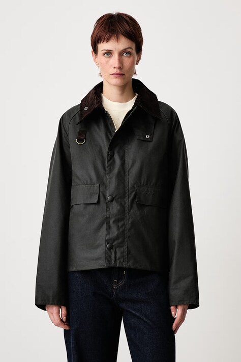 Barbour Spey Wax Jacket krótka kurtka damska bawełniana zielona MWX1212SG51