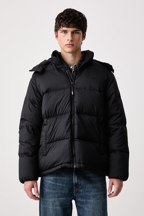 Levi's Páperová bunda pánska ROCKWELL HOODED čierna 007SP