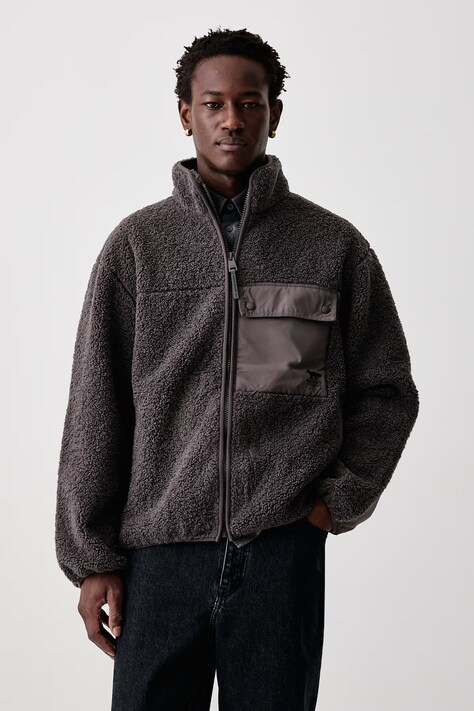 Maison Kitsuné Fleece bluza rozpinana polarowa męska brązowa MRMWV11WM2046