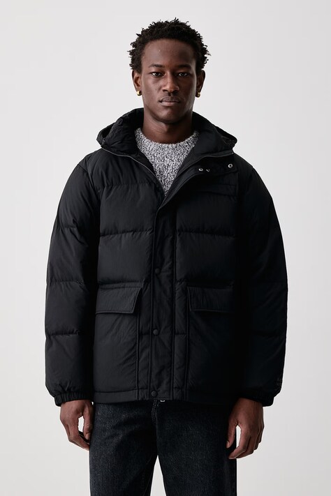 Maison Kitsuné Kurtka puchowa męska czarna MRMWQ02WQ4096