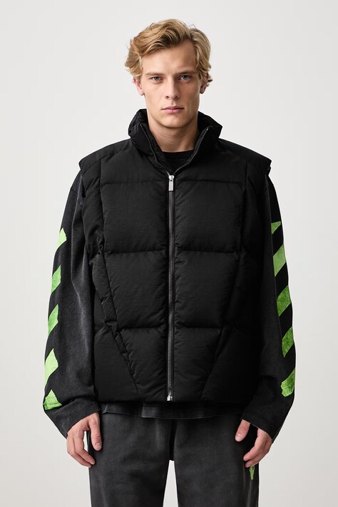 Off-White Bookish Nyltwill vestă pentru bărbați neagră 44MEX00IF26F001001