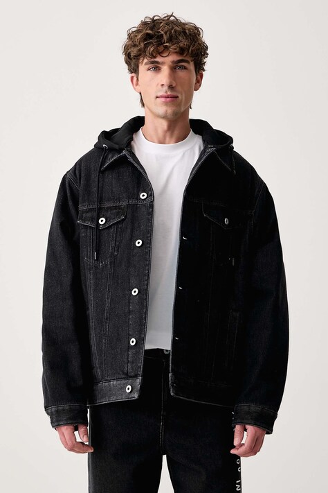 Karl Lagerfeld Jeans Traper jakna za muškarce x Pietro Terzini crna B4M14042