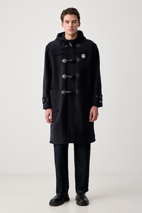 Lacoste Płaszcz męski z wełną granatowy BH9722