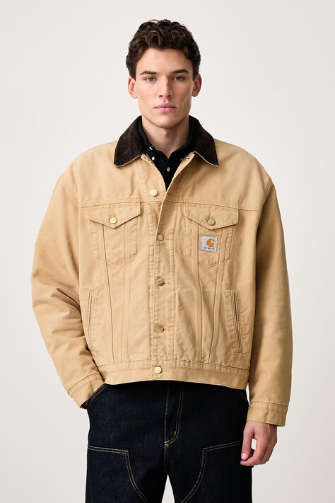 Carhartt WIP OG Trucker Jacket giacca corta in cotone da uomo beige I037058