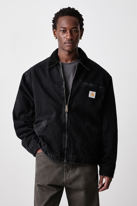 Carhartt WIP OG Detroit Jacket giacca corta in jeans da uomo nera I037535