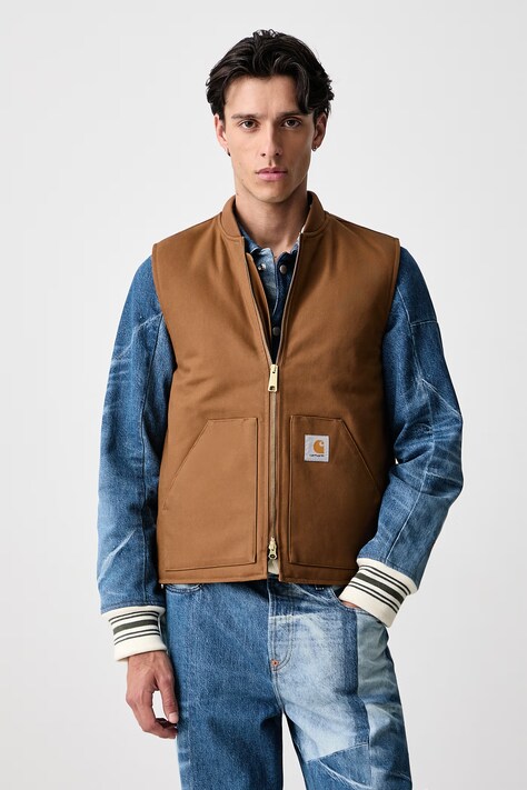 Carhartt WIP Classic Vest bezrękawnik bawełniany męski brązowy I035695