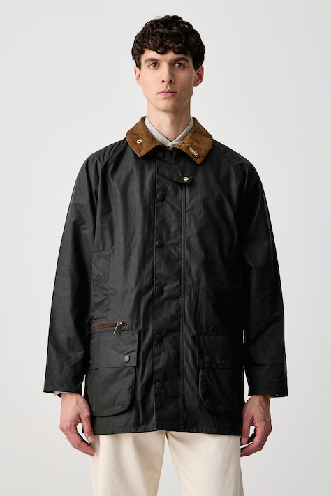 Barbour Kurtka przejściowa męska bawełniana Beaufort zielona MWX2586