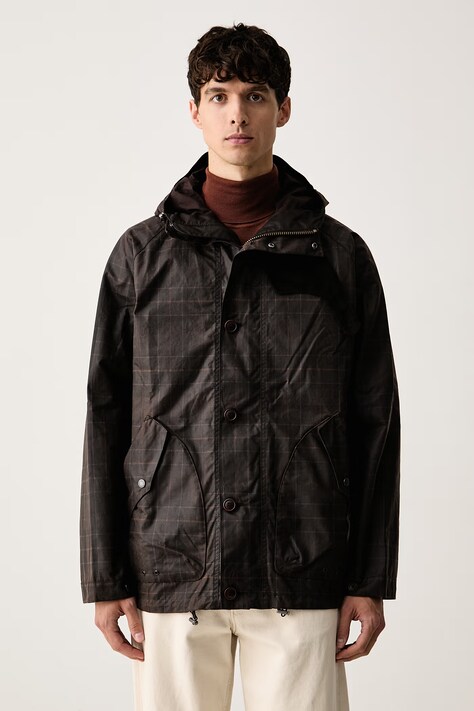 Barbour krátka bunda pánska bavlnená hnedá MWX2583