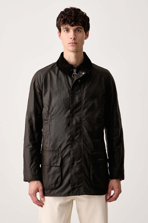 Barbour Kurtka przejściowa męska bawełniana Bristol zielona MWX0086