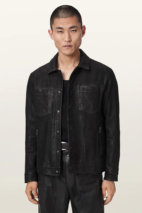 AllSaints Kurtka męska PADRO TRUCKER JACKET czarna M025LF