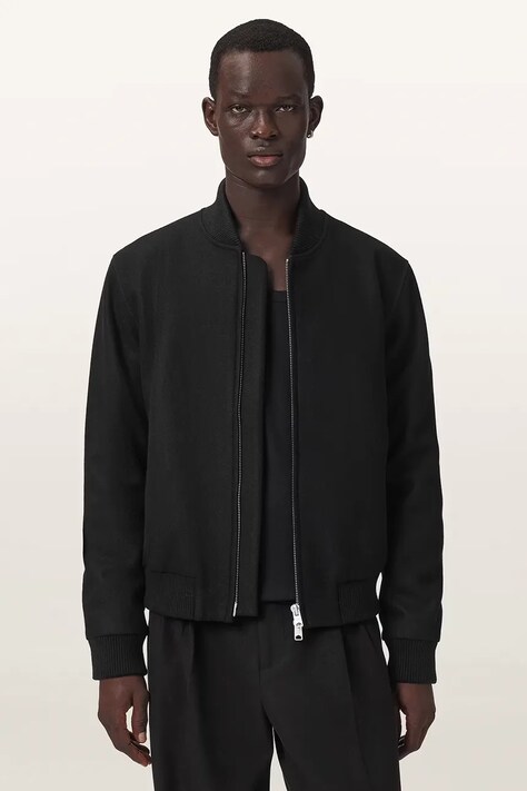 AllSaints Bomberka męska z wełną DECEIT czarna M001OF
