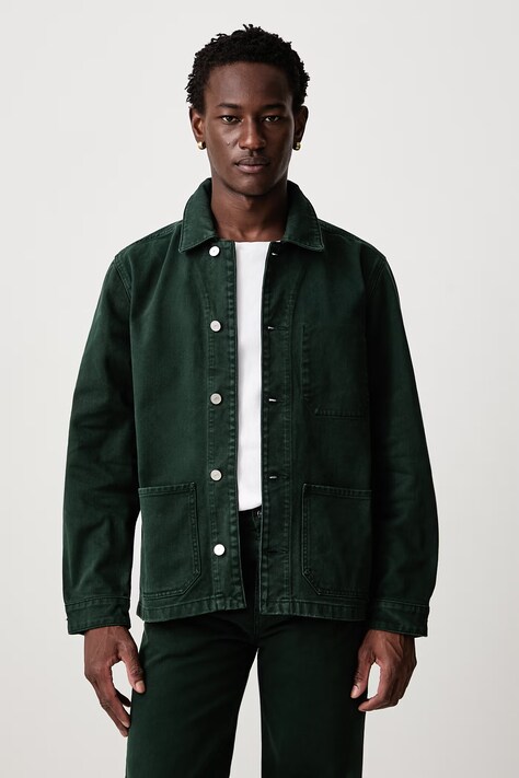 Lacoste Kurtka jeansowa bawełniana męska zielona CH8731