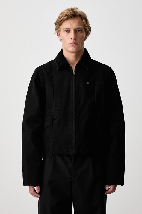 Vetements Cut-up Workwear krótka kurtka bawełniana męska czarna MH27JA255B