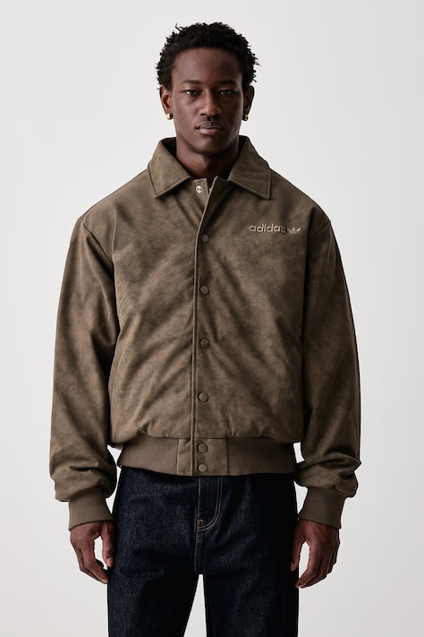 adidas Originals Cutline Pleather kurtka przejściowa z imitacji skóry męska brązowa KQ9485