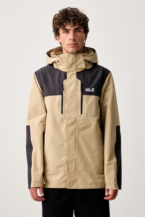 Jack Wolfskin Kurtka przeciwdeszczowa męska JASPER PRO beżowa A66294