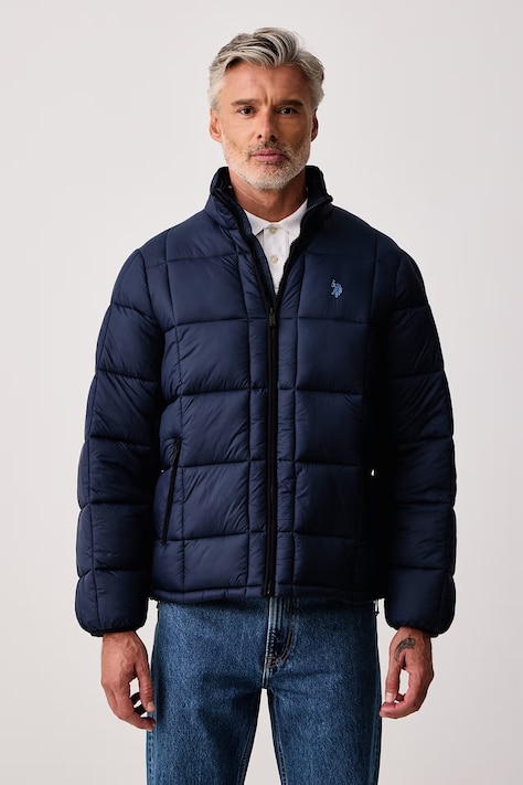 U.S. Polo Assn. Prešívaná bunda pánska BOX QUILT PUFFER tmavomodrá MUP5445