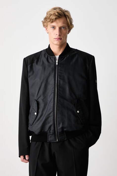 MM6 Maison Margiela Krótka kurtka wełniana męska czarna SH0AM0097-MTN192