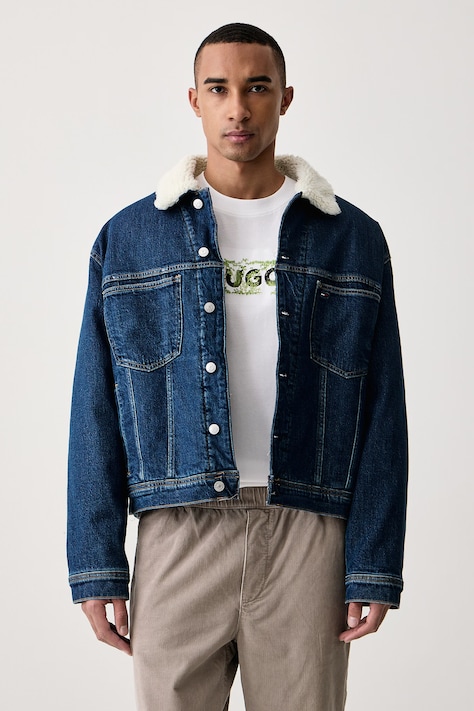 Tommy Jeans Krótka kurtka męska jeansowa granatowa DM0DM23485