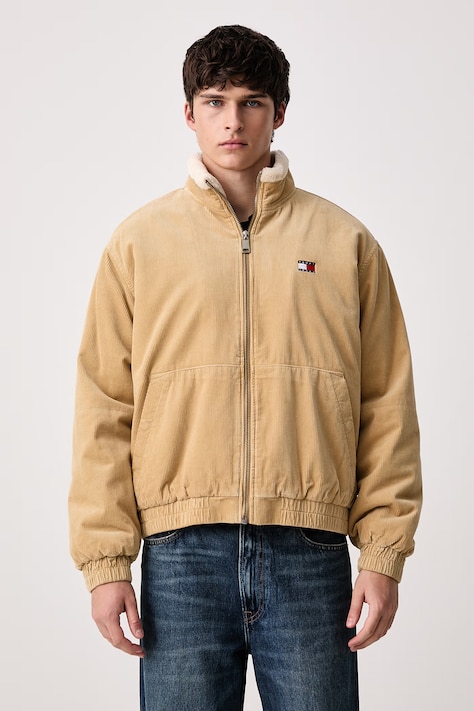 Tommy Jeans Късо яке мъжко от джинс бежово DM0DM23610
