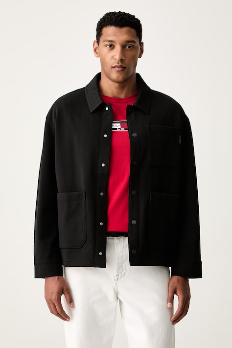 Tommy Hilfiger rövid dzseki férfi pamuttal fekete MW0MW44945