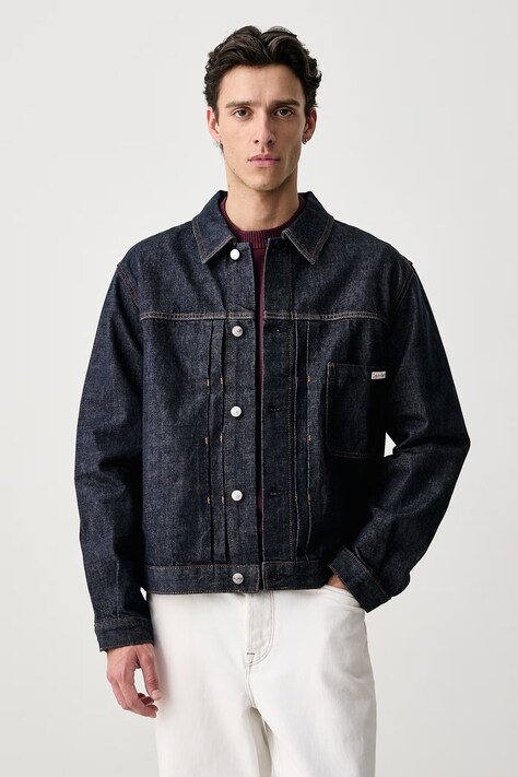 Calvin Klein Jeans Traper jakna za muškarce od pamuka mornarsko plava LV04RH778G