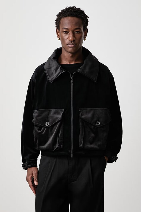 Y-3 W VC UT BLOUSON коротка куртка вельветова чоловіча чорна KS3874